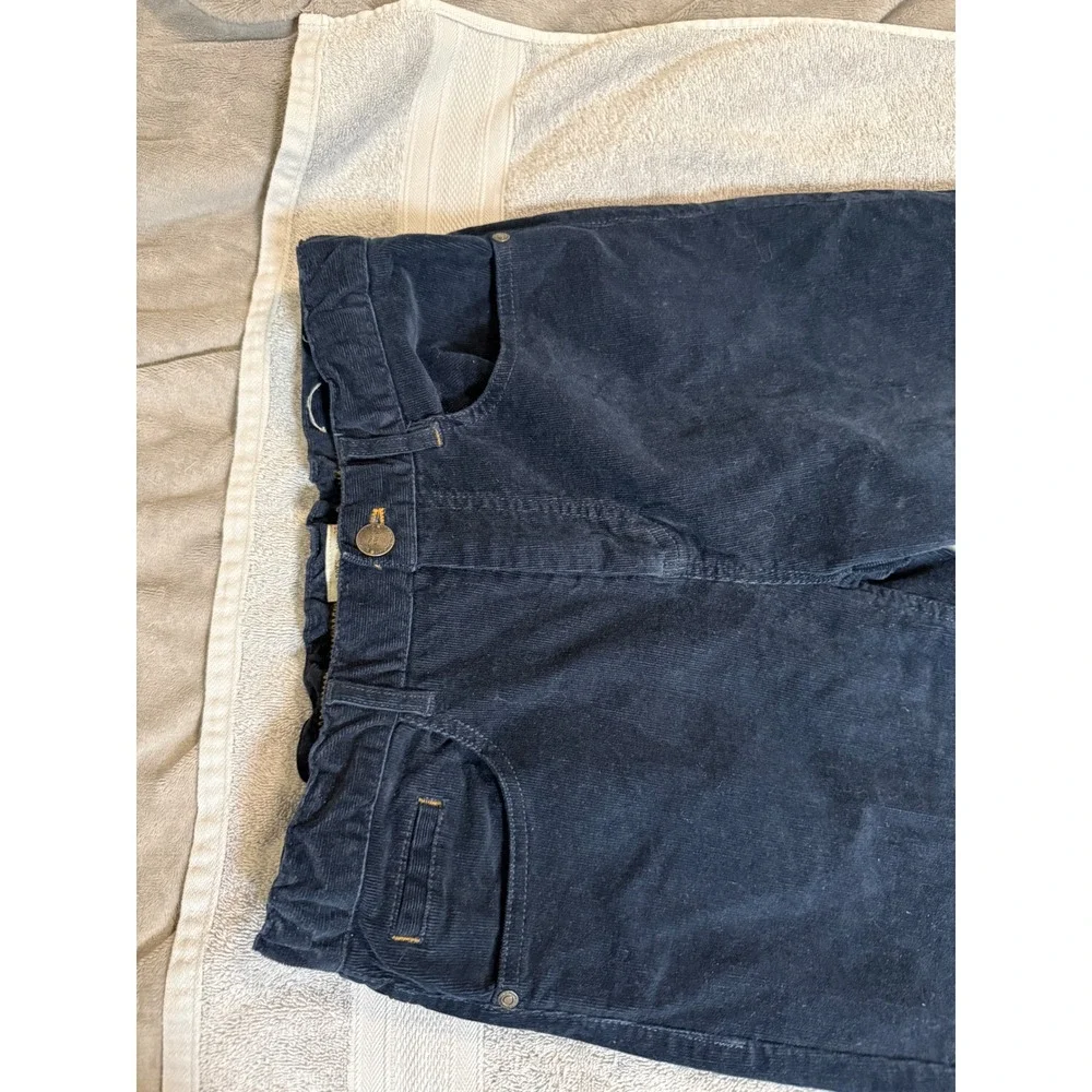 Zara Kids Size 13/14 Navy Blue Corduroy Pants‎ Adjustable Waist Pockets Formal